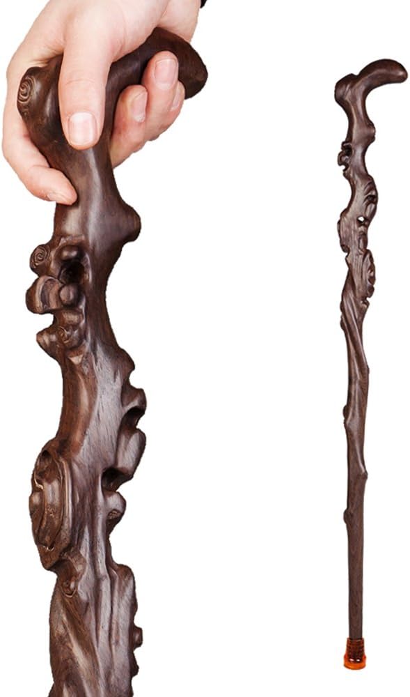 Wood Cane with Curved Handle W936391