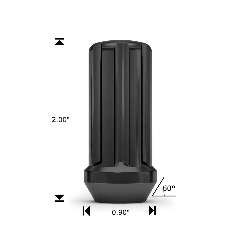Black Chrome M14 x 1.50 Spline Lug Nut, 24 Pack J928430