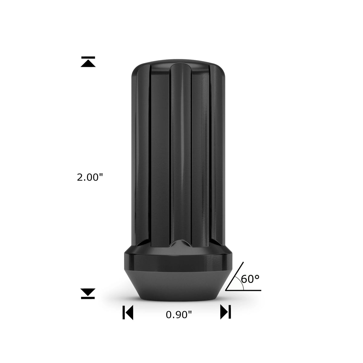 Black Chrome M14 x 1.50 Spline Lug Nut, 24 Pack J928430