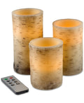 3 Piece Flameless Birch Bark LED Candle Set I719222