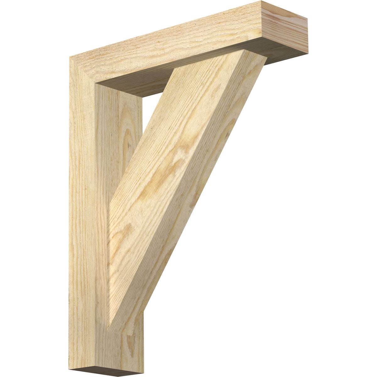 Traditional Block Rough Sawn Bracket with Offset Brace, Douglas Fir G452