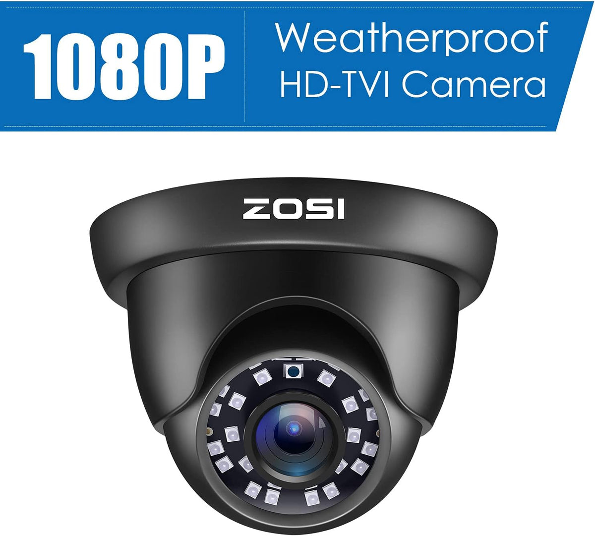 4 Pack 2MP 1080p HD-TVI Black Dome Security Camera with 80ft Night Vision T482