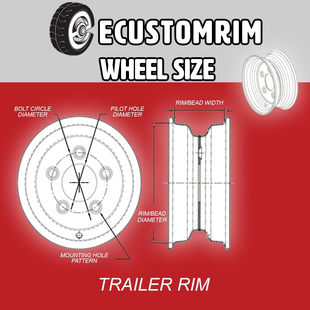 Radial Trailer Tire and Rim ST205/75R15 LRD 15X5 5-4.5 White Spoke Wheel M538627