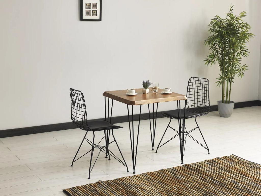 Solid Wood Dining Table with Metal Legs X88468