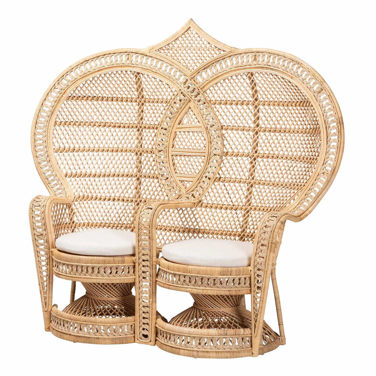 Natural Brown Rattan Two-Seater Chair V232
