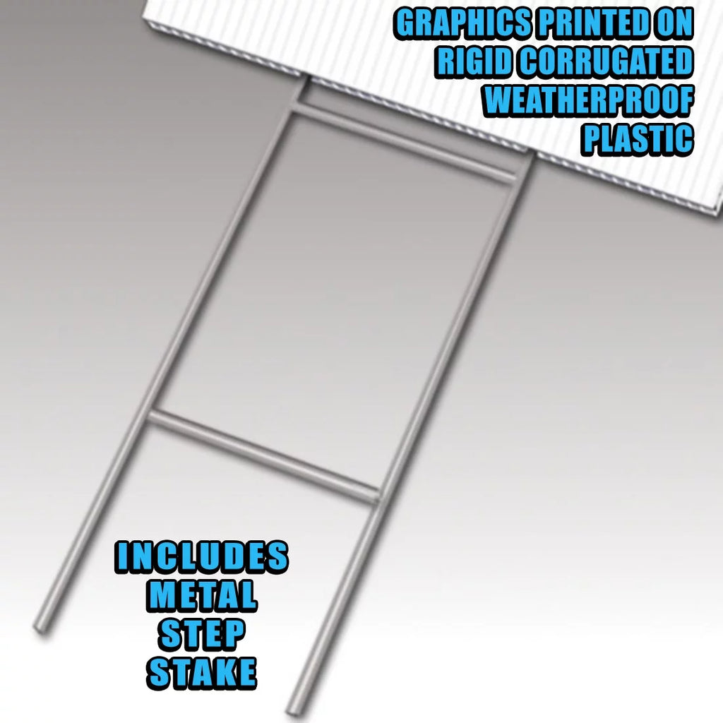 Yard Sign with Metal Step Stake S222345