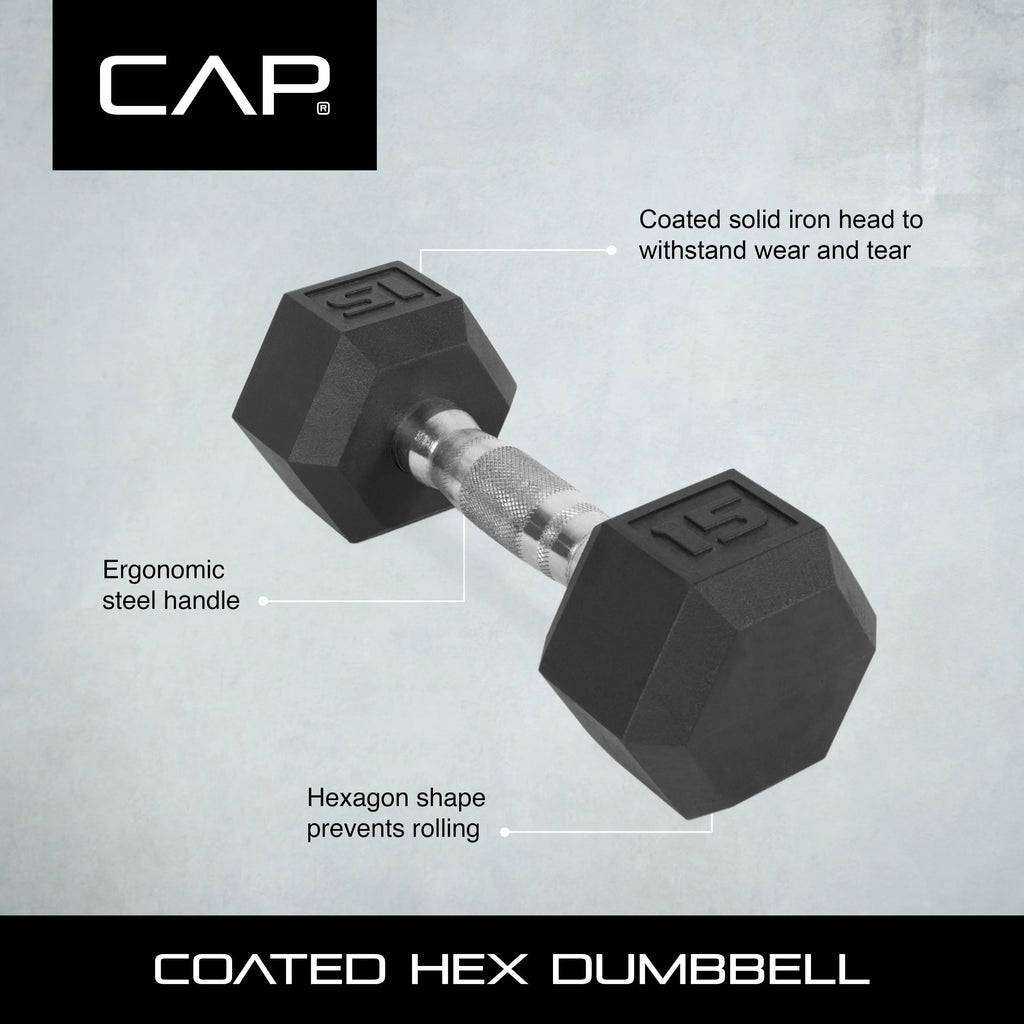3lb Rubber Hex Dumbbell U101523