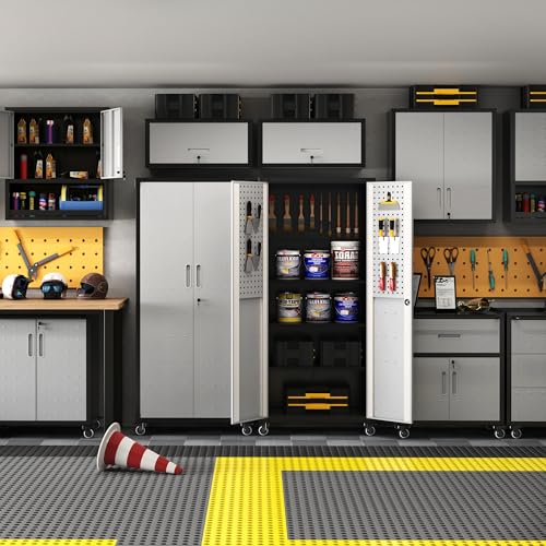 Metal Garage Storage Cabinet with Wheels D5547