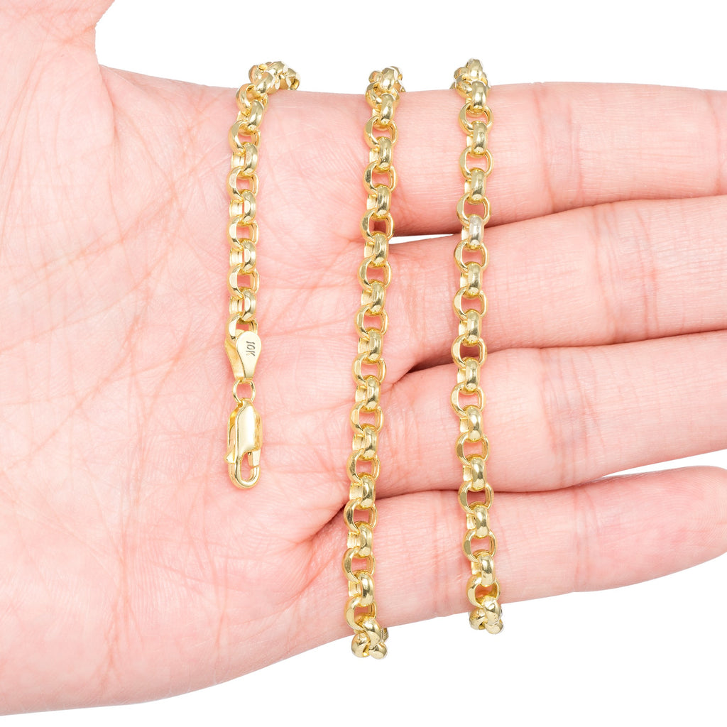 10k Yellow Gold 5mm Rolo Chain Necklace 18" - 24" R2786