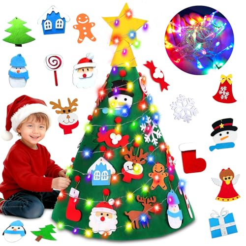 3D DIY Felt Christmas Tree with 20 Hanging Ornaments V7377