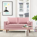 Tea Rose Velvet Square Arm Loveseat I36363