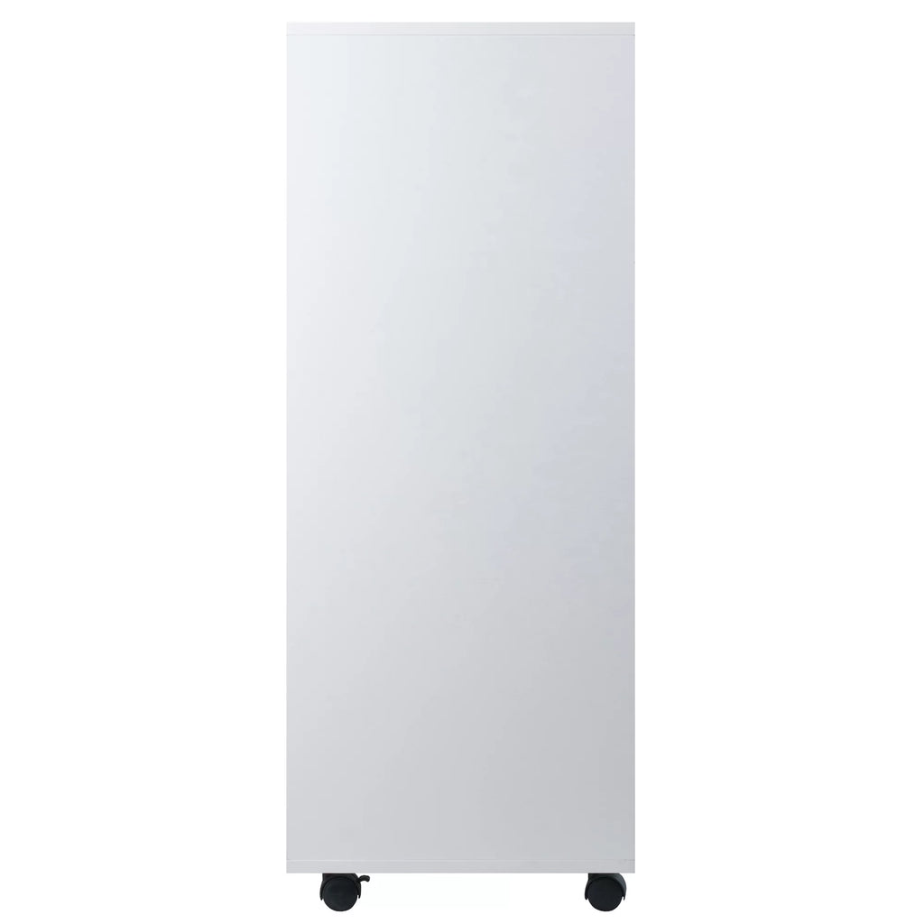 White 5 Drawer Rolling Wood Dresser E12318