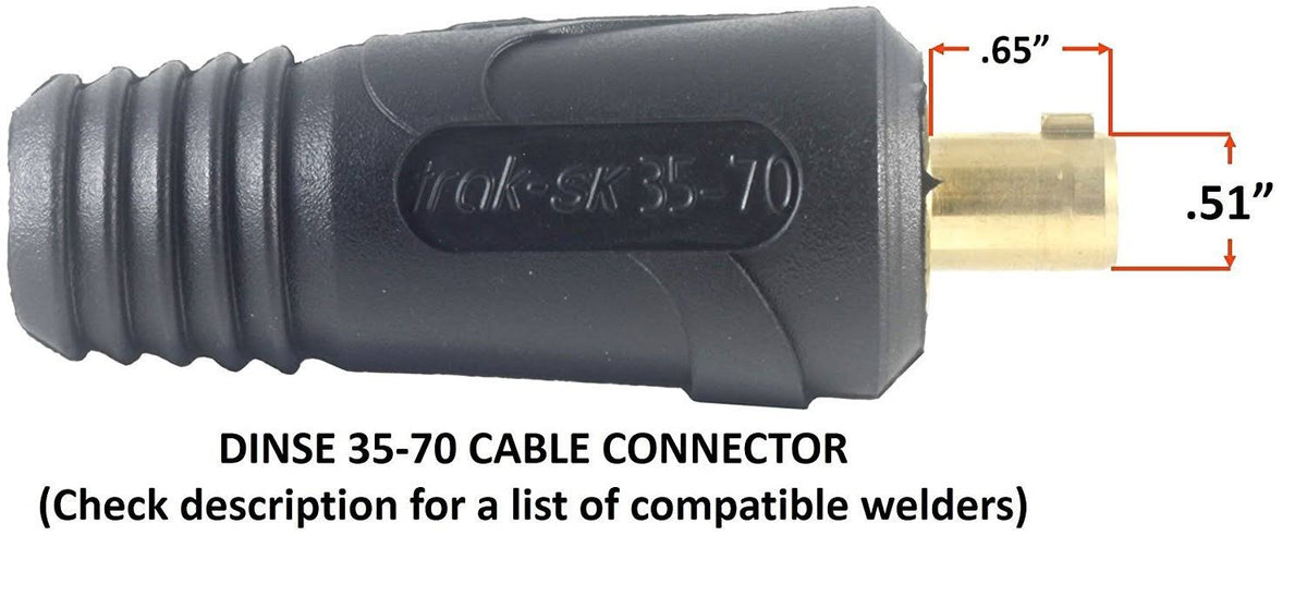 200 Amp Welding Leads Assembly Set with Terminal Lug Connector, #2 AWG Cable, 25 Feet Each Lead Z9726