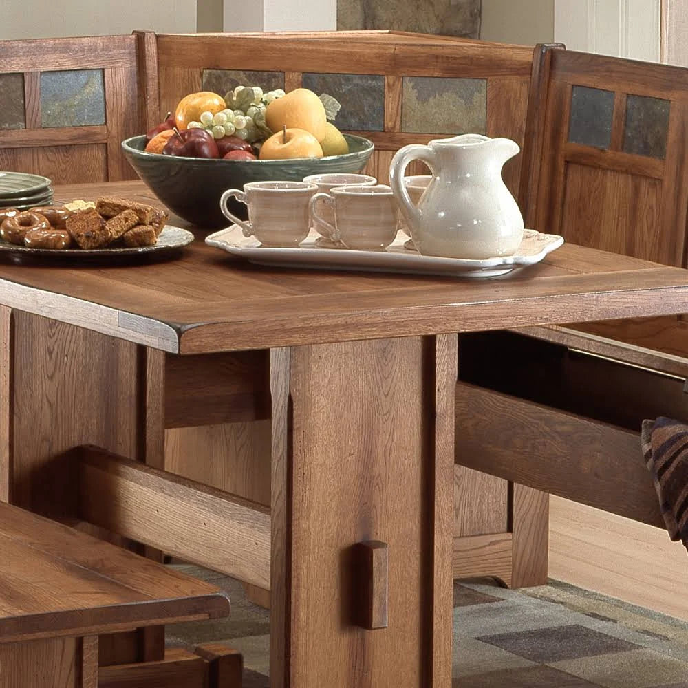 Rustic Oak Breakfast Nook Set O1210